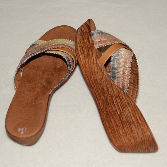 Italian Shoemakers, Wildflower Platform Wedge Slide Sandals Women EU 40 (US 9) - Picture 5 of 13